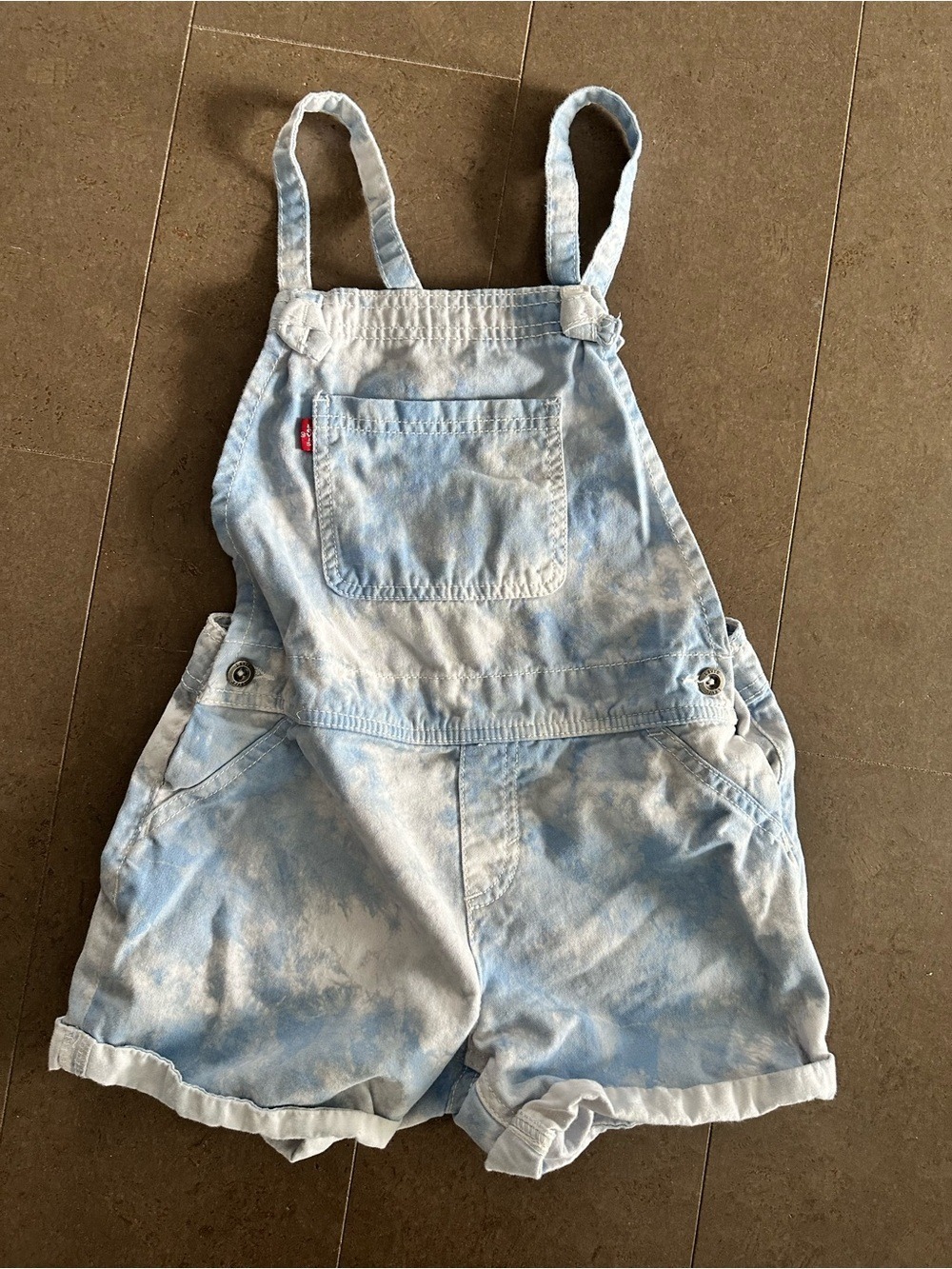Levi's Blue Tie-Dye Short Overalls size 10